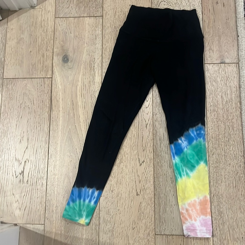 Electric & Rose leggings with rainbow tie dye